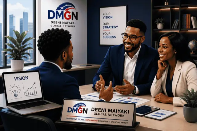 A DMGN consultation session in progress around a meeting table.